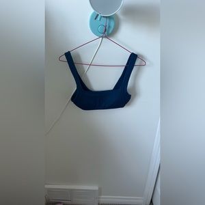 Aerie rutched scoop neck bikini top, size XS